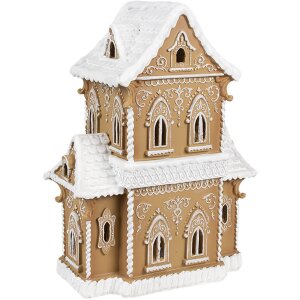 Світлодіодний декоративний будиночок-пряник Clayre & Eef 6PR3906GG 28x21x37 см