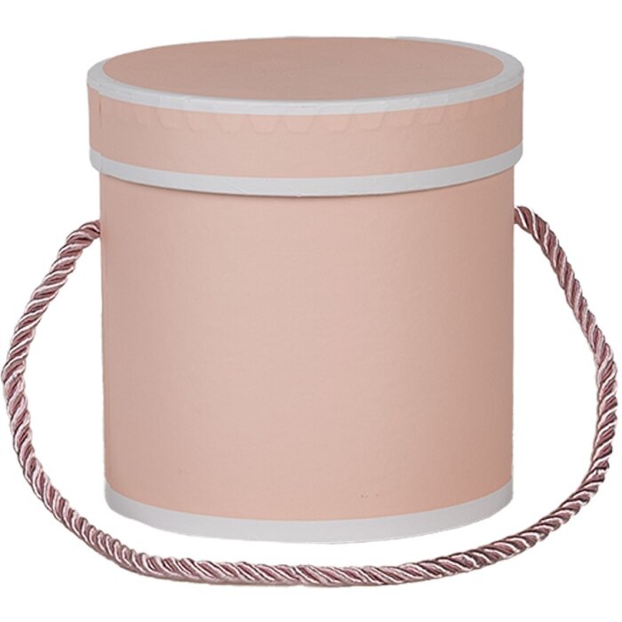 Подарункова коробка Clayre & Eef 66009P Рожева кругла Ø 12x12 см Картонна коробка