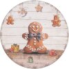 Clayre & Eef 65757 Скатертина пряниковий мотив Ø 33 см Бежево-коричнева