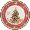 Тарілка Clayre & Eef Place 65760 Ø 33 см Червоно-бежева Різдвяна тарілка в стилі кантрі