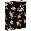 Clayre & Eef 66013Z Шкатулка книжкова форма Квіти чорна 17x14x5 см