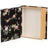 Clayre & Eef 66013Z Шкатулка книжкова форма Квіти чорна 17x14x5 см
