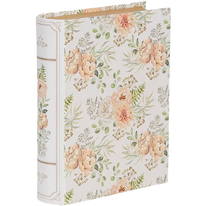 Clayre & Eef 66017 Коробка книжкова форма біло-зелена 17x14x5 см