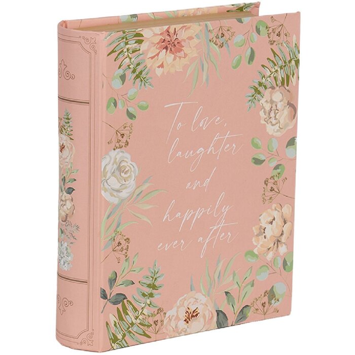 Clayre & Eef 66018 Шкатулка книжкова форма Рожеві квіти 17x14x5 см