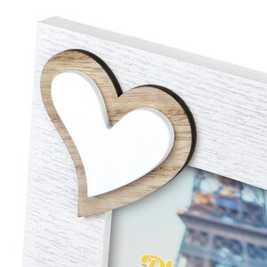Фоторамка ZEP Lavinia 10x15 см з дерева з аплікацією у вигляді серця для портретного формату