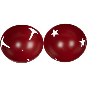 Clayre & Eef 5Y1265 Набір декоративних дзвіночків з 3 червоного металу в стилі кантрі