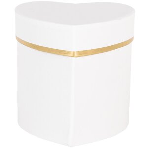 Подарункова коробка Clayre & Eef 66024W у формі серця з білого золота 10x10x10 см