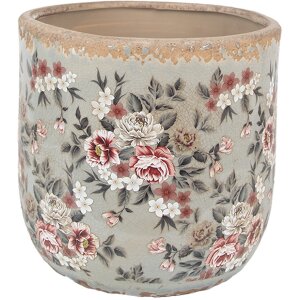 Вазон Clayre & Eef 6CE1966L Сіро-рожевий Ø 17x16 см Стиль кантрі