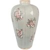 Ваза Clayre & Eef 6CE1970S Сіро-рожева Ø17x28 см Керамічний кантрі-стиль