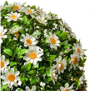 Clayre & Eef 6PL0324L Декоративна куля штучна квітка маргаритка біло-зелена Ø 30 см