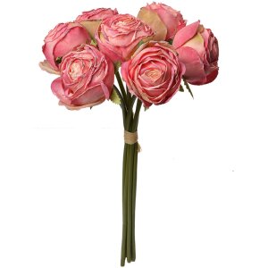 Clayre & Eef 6PL0336P Букет искусственных цветов 7 роз розовый 16x14x34 см