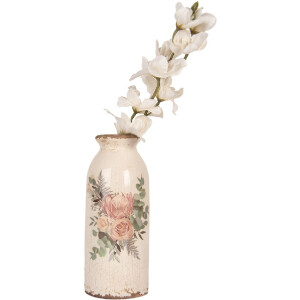 Ваза Clayre & Eef 6CE1980L Ваза керамічна бежево-рожева Ø 8x20 см Стиль кантрі