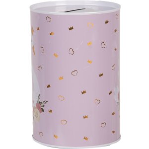 Скарбничка Clayre & Eef 6BL0165 Рожево-біла Ø 10x15 см Романтичний мотив лебедя