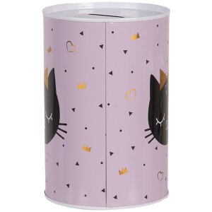Скарбничка Clayre & Eef 6BL0166 Рожевий кіт Ø 10x15 см