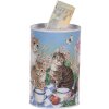 Clayre & Eef 6BL0167 Шкатулка для денег с изображением кошки Ø 8x13 см в стиле кантри