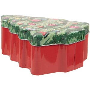 Clayre & Eef 6BL0154 Бляшанка для ялинки Зелена Червона 15x18x7 см