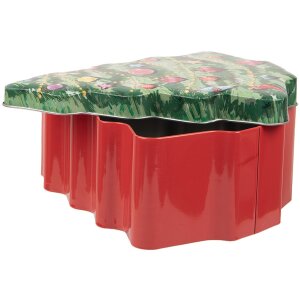 Clayre & Eef 6BL0154 Бляшанка для ялинки Зелена Червона 15x18x7 см