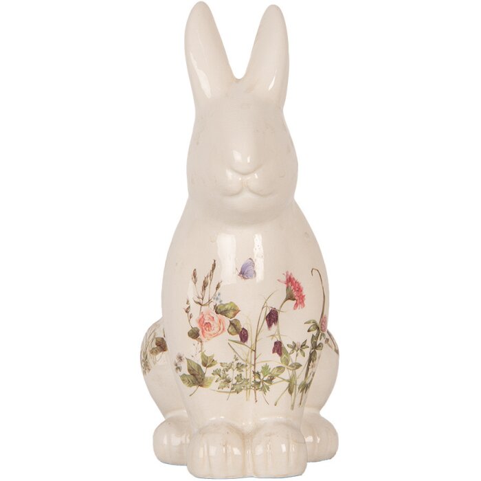 Clayre & Eef 6CE1959L Декоративний кролик бежево-рожевий 16x12x28 см