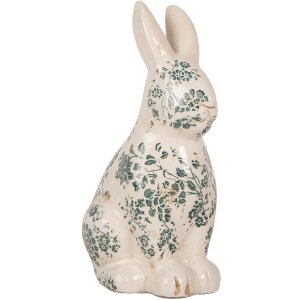 Clayre & Eef 6CE1955L Декоративний кролик керамічний бежево-зелений 16x12x28 см
