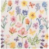 Clayre & Eef 73074 Бумажные салфетки Цветочный узор 33x33 см белый розовый желтый зеленый