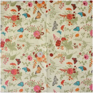 Clayre & Eef 73081 Бумажные салфетки 33x33 см Бежево-розовый цветочный мотив
