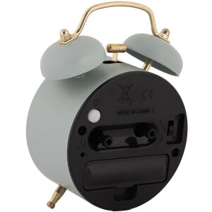 Аналоговий годинник Clayre & Eef 6AC0034BL Будильник синій золото 10x6x12 см