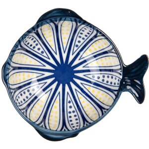 Керамічна миска Clayre & Eef 6CEBO0077 White Blue...