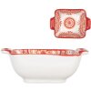 Керамічна миска Clayre & Eef 6CEBO0186 White Red 11x8x4 см 75 мл