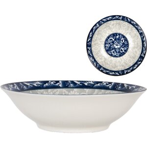 Керамічна миска Clayre & Eef 6CEPS0001 White Blue...