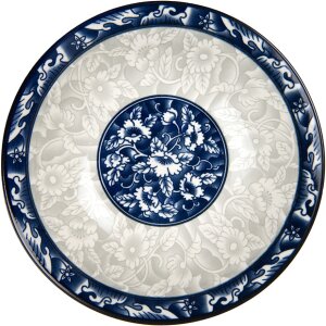 Керамічна миска Clayre & Eef 6CEPS0001 White Blue...