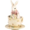 Clayre & Eef 6PR4395 Декоративний кролик Бежево-рожевий 8x8x11 см Полімерна смола