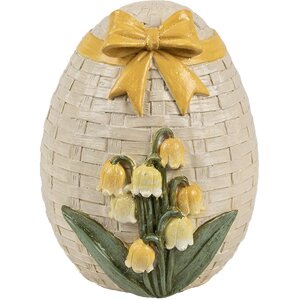 Clayre & Eef 6PR4400 Декоративне яйце бежево-жовта...