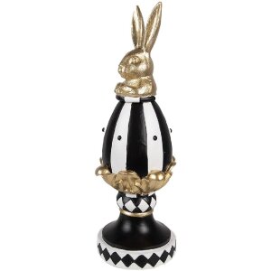 Clayre & Eef 6PR5192 Декоративне яйце чорне біле...