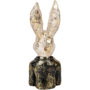 Clayre & Eef 6PR5488 Декоративне погруддя Кролик біло-зелений 13x12x32 см