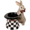 Clayre & Eef 6PR5492 Декоративний кролик з капелюхом бежево-чорний 25x16x23 см