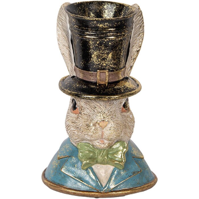 Clayre & Eef 6PR5135 Декоративний кролик синьо-зелений 19x15x29 см