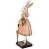 Clayre & Eef 6PR5138 Декоративний кролик біло-рожевий 14x11x34 см Полімерна смола