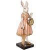 Clayre & Eef 6PR5138 Декоративний кролик біло-рожевий 14x11x34 см Полімерна смола