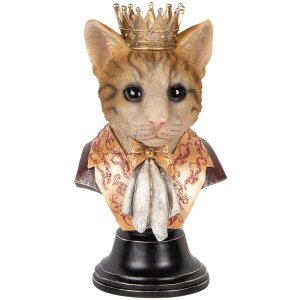 Clayre & Eef 6PR5107 Декоративний бюст кішки коричнево-бежевий 20x19x37 см Стиль кантрі