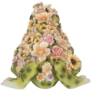 Clayre & Eef 6PR5109 Декоративна жаба зелена помаранчева 24x21x19 см Стиль кантрі