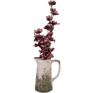 Clayre & Eef 6CE2016M Декоративний глечик керамічний бежево-зелений 16x11x20 см