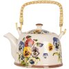 Чайник керамічний Clayre & Eef 6CETE0172 White Blue 800 мл Retro Vintage