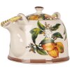 Чайник керамічний Clayre & Eef 6CETE0174 White White Yellow 800 мл Ретро
