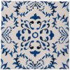 Clayre & Eef 6CE2053 Коврик для сковороды керамический бело-голубой 15х15 см Ретро
