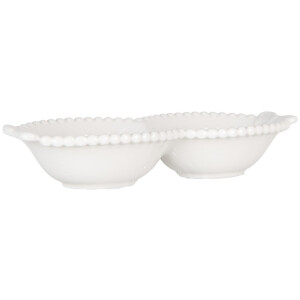 Керамічна миска Clayre & Eef 6CEBO0202L білий 25x7x3 см в стилі кантрі