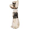 Clayre & Eef декоративная фигурка кролика винтаж белый черный золото 12x14x38 см