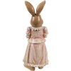 Clayre & Eef Прикраса Кролик з полімерної смоли Коричнево-рожевий 11x11x26 см Кантрі-стиль