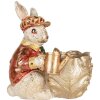 Великодня прикраса Clayre & Eef Декоративний кролик Бежево-червоне золото 28x18x30 см