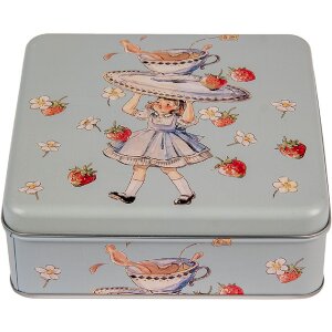 Clayre & Eef 6BL0139 Бляшанка синя 17x17x6 см...