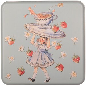 Clayre & Eef 6BL0139 Бляшанка синя 17x17x6 см Ретро-вінтаж